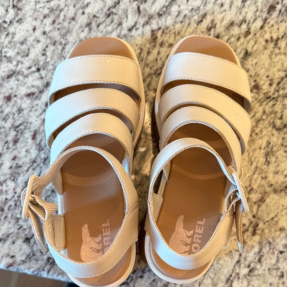 Sorel Tan Wedge Sandals - Picture 6 of 8